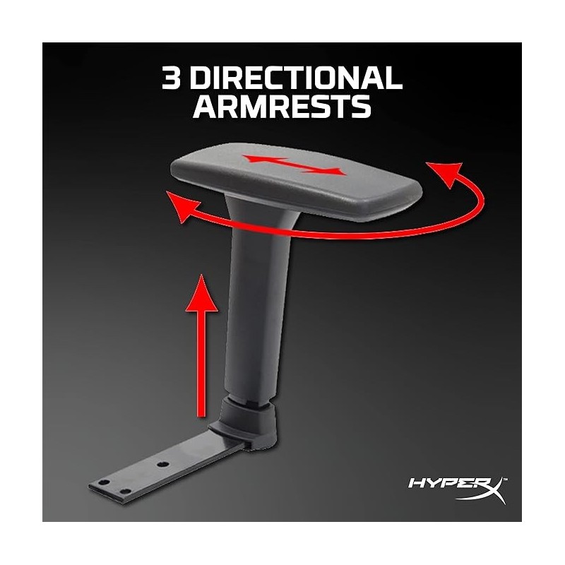 HyperX Jet Black Pro Gaming Chair – Adjustable Comfort & Style