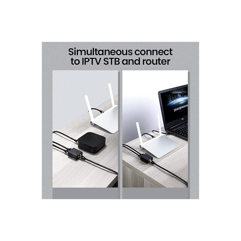 UGREEN RJ45 Splitter Adapter 2 Pack (Black) - CM210 - 50923