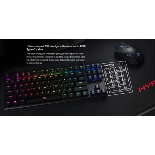 HyperX Alloy Origins Core Tenkeyless Mechanical Gaming Keyboard – Compact RGB Design