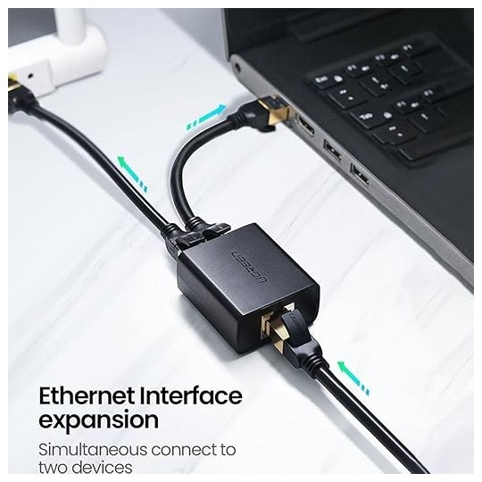 UGREEN RJ45 Splitter Adapter 2 Pack (Black) - CM210 - 50923