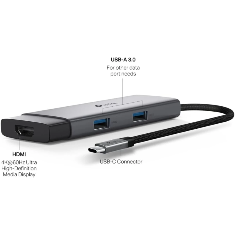 TP-Link UH5020C USB Type-C 5 in 1 Hub, 4K HDMI, PD 100W, USB 3.0, Plug & Play, 5 Gbps SuperSpeed Data Transfer