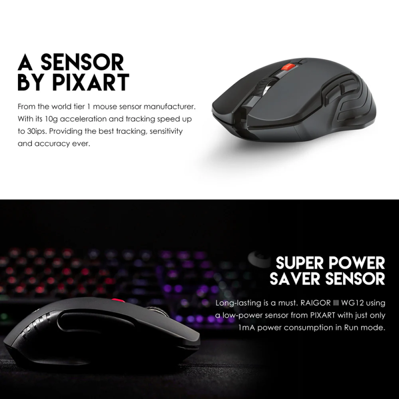 Fantech Raigor III WG12 Wireless Gaming Mouse – 2.4GHz Precision & Comfort