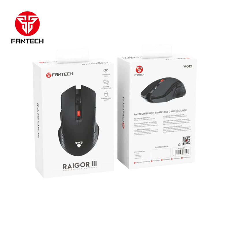 Fantech Raigor III WG12 Wireless Gaming Mouse – 2.4GHz Precision & Comfort