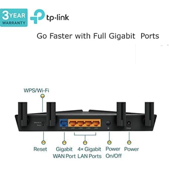 TP-Link Archer AX53 Wi-Fi 6 AX3000 Mbps Gigabit Dual Band OneMesh™ Dual-Core Compatible with Alexa