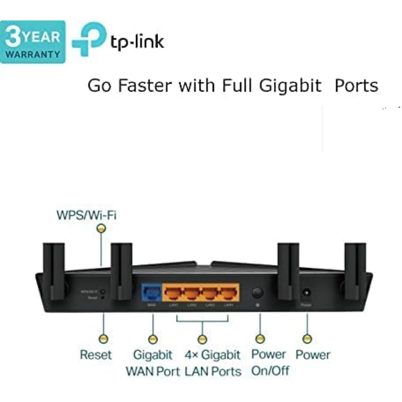 TP-Link Archer AX53 Wi-Fi 6 AX3000 Mbps Gigabit Dual Band OneMesh™ Dual-Core Compatible with Alexa