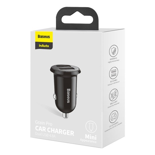 Baseus Grain Pro Car Charger (Dual USB 4.8A )