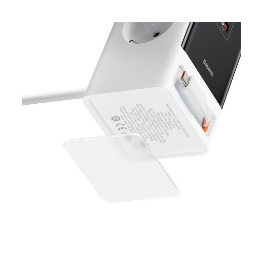 Baseus PowerCombo Digital Power Strip 2AC+1U+1C+Retractable-C 65W