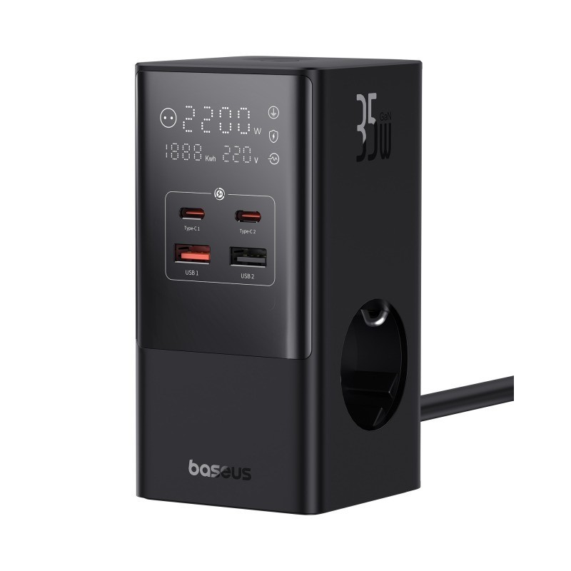 Baseus PowerCombo Tower Digital PowerStrip 3AC+2U+2C 35W