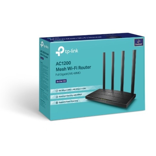 TP-LINK Archer C6 / AC1200 Wireless MU-MIMO Gigabit Router