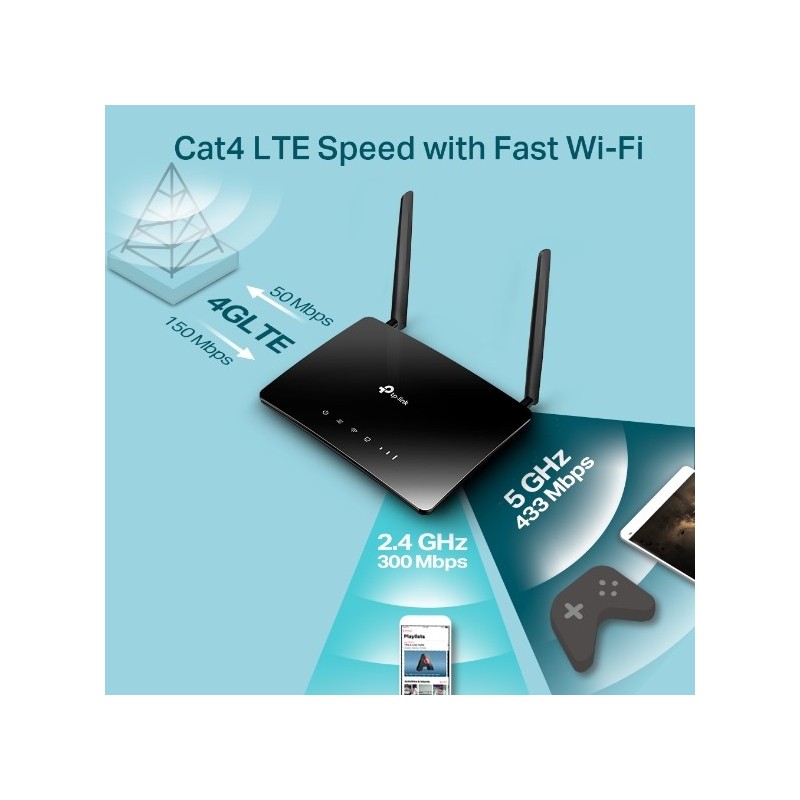 TP-LINK Archer MR200 / AC750 Wireless Dual Band 4G LTE Router