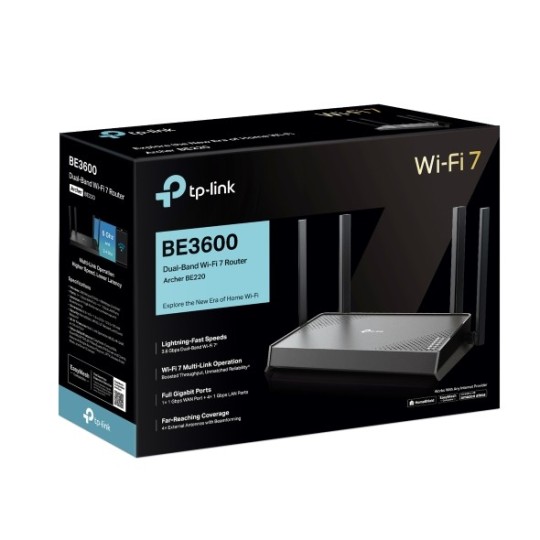 TP-LINK Archer BE220 (EU) BE3600 Dual-Band Wi-Fi 7 Router