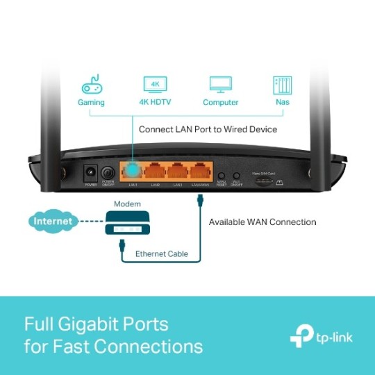 TP-LINK Archer MR600 / 4G+ Cat6 AC1200 Wireless Dual Band Gigabit Router