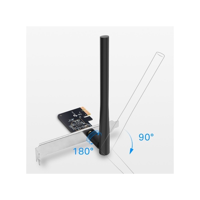 TP-Link Archer T2E AC600 PCIe WiFi Card Dual Band Wireless High High-Gain Antenna, MU-MIMO, WPA3, Low Profile - Antenna