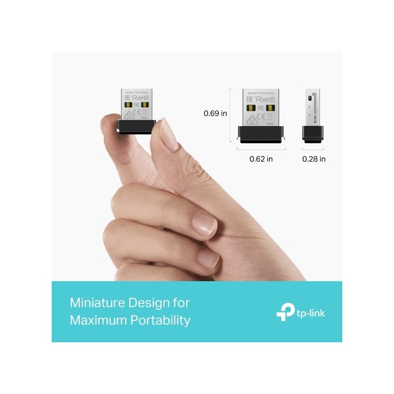 TP-LINK Archer TX1U Nano (EU) AX300 Nano Wi-Fi 6 Wireless USB Adapter