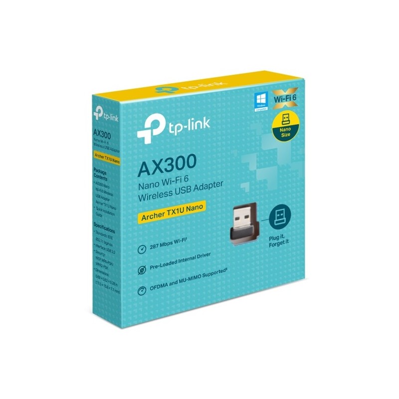 TP-LINK Archer TX1U Nano (EU) AX300 Nano Wi-Fi 6 Wireless USB Adapter