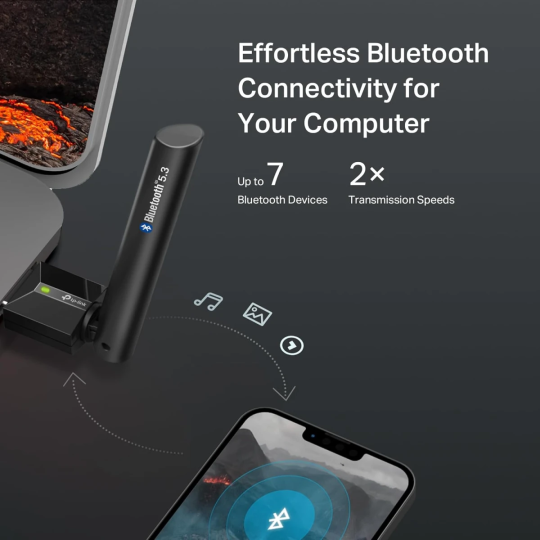 TP-Link UB500 Plus Bluetooth 5.3 Adapter, Long Range USB Receiver for PC, Laptop, PS5/PS4, Xbox Controller, Windows Support