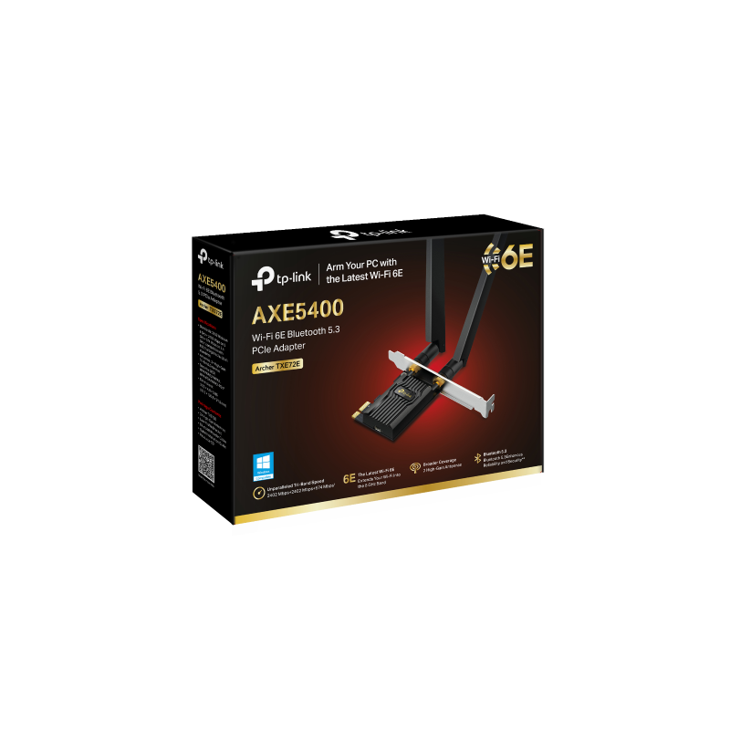 TP-LINK Archer TXE72E AXE5400 Wi-Fi 6E Bluetooth 5.3 PCIe Adapter