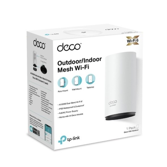 TP-LINK Deco X50-Outdoor (1-pack) / AX3000 Outdoor/Indoor Mesh Wi-Fi 6 Unit