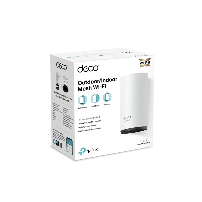 TP-LINK Deco X50-Outdoor (1-pack) / AX3000 Outdoor/Indoor Mesh Wi-Fi 6 Unit