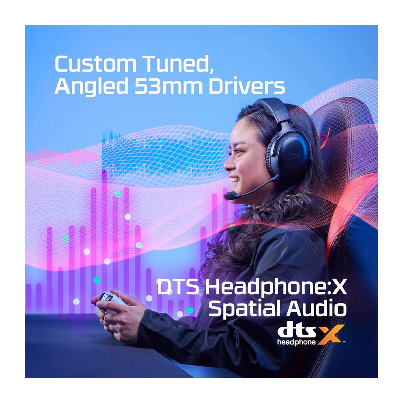 HyperX Cloud III Wireless – Gaming Headset for PC, PS5, PS4, up to 120-hour Battery ,Black