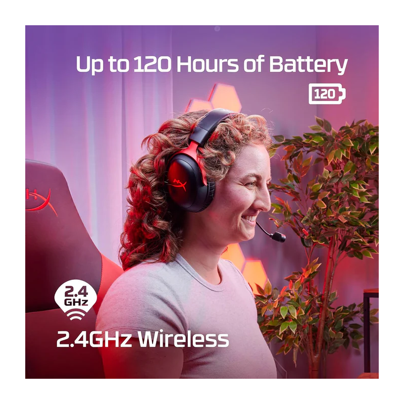 HyperX Cloud III Wireless – Gaming Headset for PC, PS5, PS4, up to 120-hour Battery ,Black