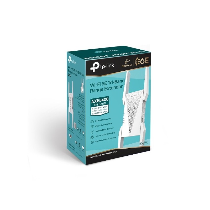 TP-LINK RE815XE / AXE5400 Tri-Band Wi-Fi 6E Range Extender