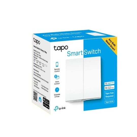 TP-LINK Tapo S220 / Smart Light Switch 2 Gang 1 Way