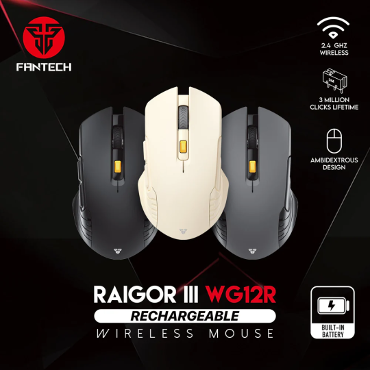 Fantech Raigor Gen III WG12R Rechargeable Wireless Gaming Mouse – Precision & Comfort