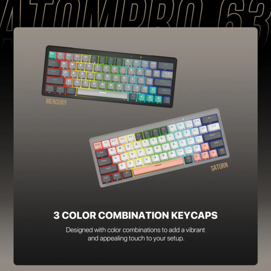 Fantech MK912 Atom Pro63 RGB Wireless Gaming Keyboard – Compact & Customizable