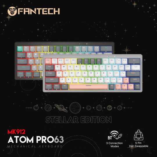 Fantech MK912 Atom Pro63 RGB Wireless Gaming Keyboard – Compact & Customizable