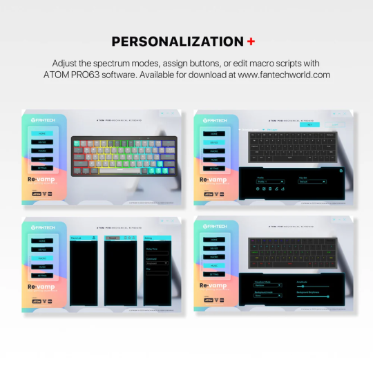 Fantech MK912 Atom Pro63 RGB Wireless Gaming Keyboard – Compact & Customizable