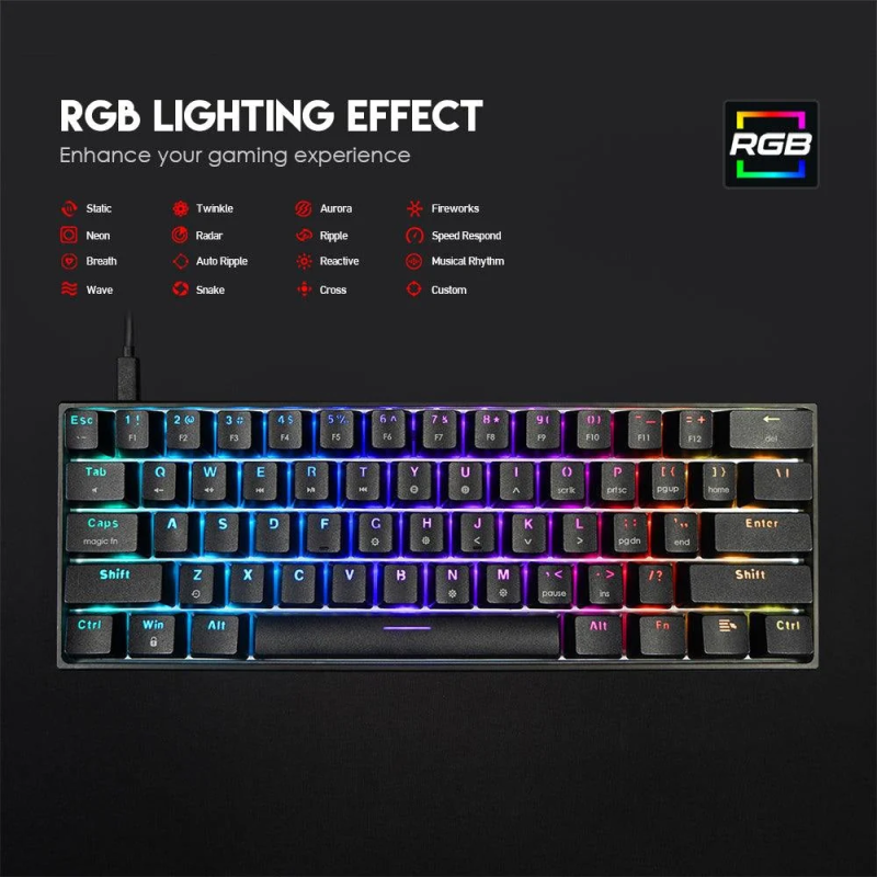 Fantech Maxfit61 MK857 RGB Mechanical Keyboard – Compact & Customizable