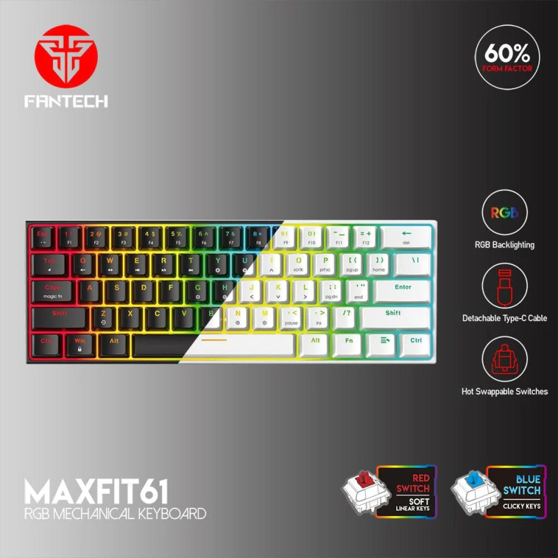 Fantech Maxfit61 MK857 RGB Mechanical Keyboard – Compact & Customizable