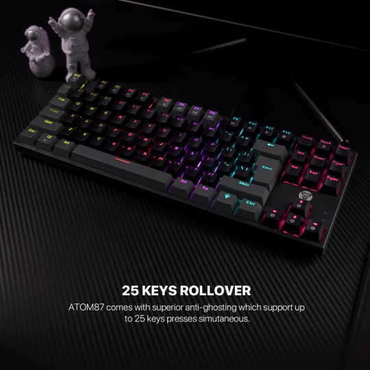 Fantech Atom TKL MK876 V2 Mechanical Keyboard – Double Injection Keycaps & RGB