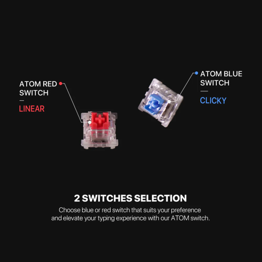 Fantech Atom TKL MK876 V2 Mechanical Keyboard – Double Injection Keycaps & RGB