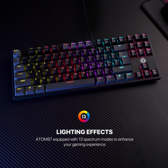 Fantech Atom TKL MK876 V2 Mechanical Keyboard – Double Injection Keycaps & RGB