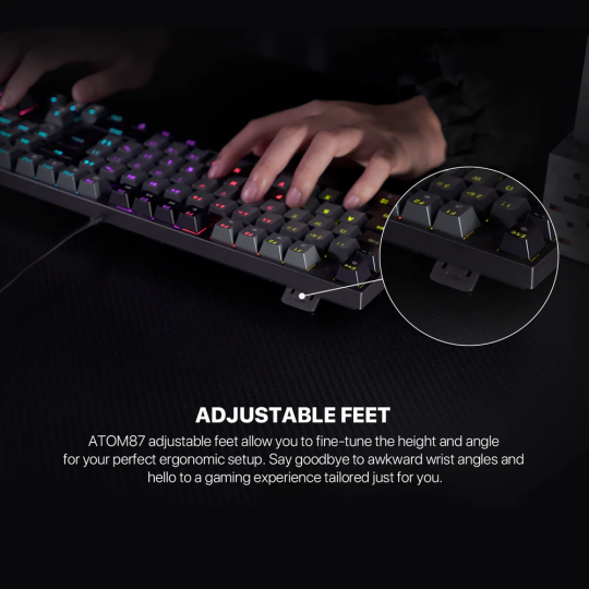 Fantech Atom TKL MK876 V2 Mechanical Keyboard – Double Injection Keycaps & RGB