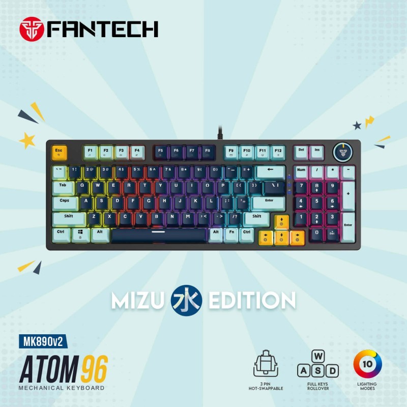 Fantech MK890 V2 Atom 96 RGB Mechanical Keyboard – Mizu Edition