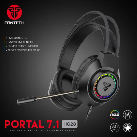 Fantech Portal 7.1 HG28 Gaming Headset – Virtual Surround Sound & Comfort