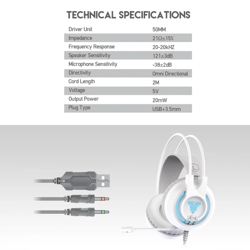 Fantech Chief II HG20 RGB Gaming Headset – Clear Sound & Stylish Design