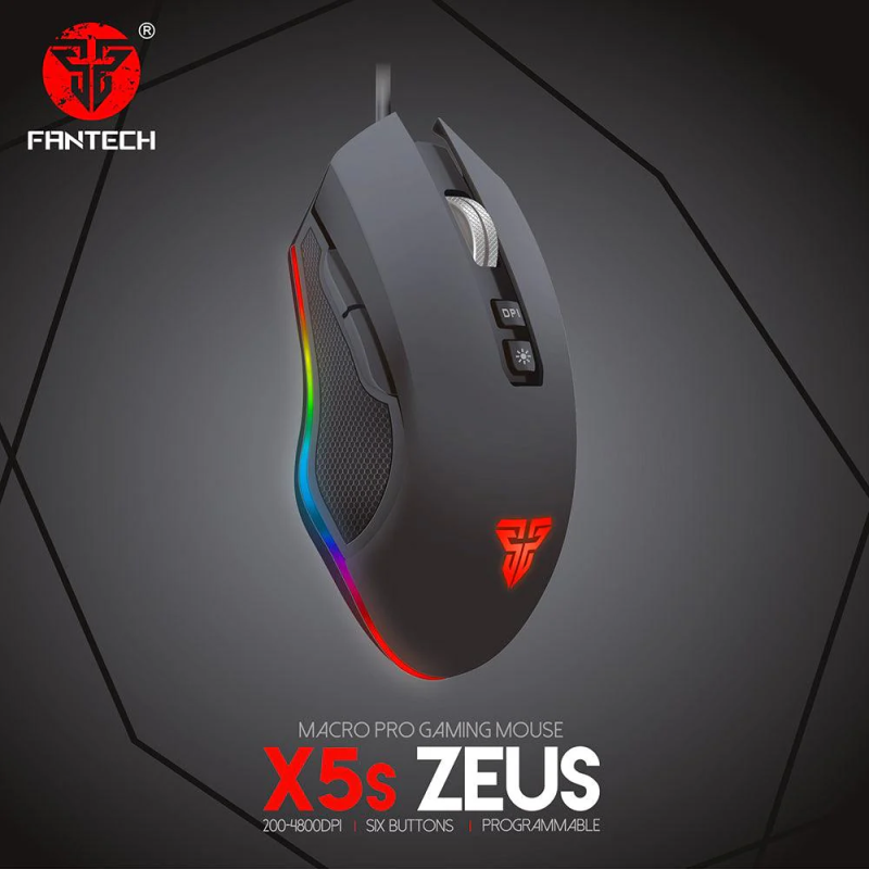 Fantech Zeus X5s Macro Pro Gaming Mouse – High Precision & RGB Lighting