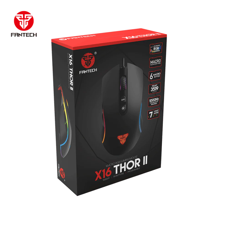 Fantech Thor II X16 Macro RGB Gaming Mouse – Precision & Customizable