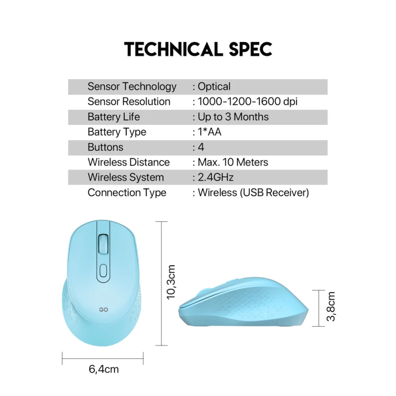 Fantech GO W606 Wireless Office Mouse – Comfortable & Reliable