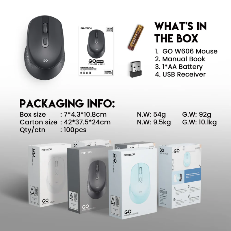 Fantech GO W606 Wireless Office Mouse – Comfortable & Reliable