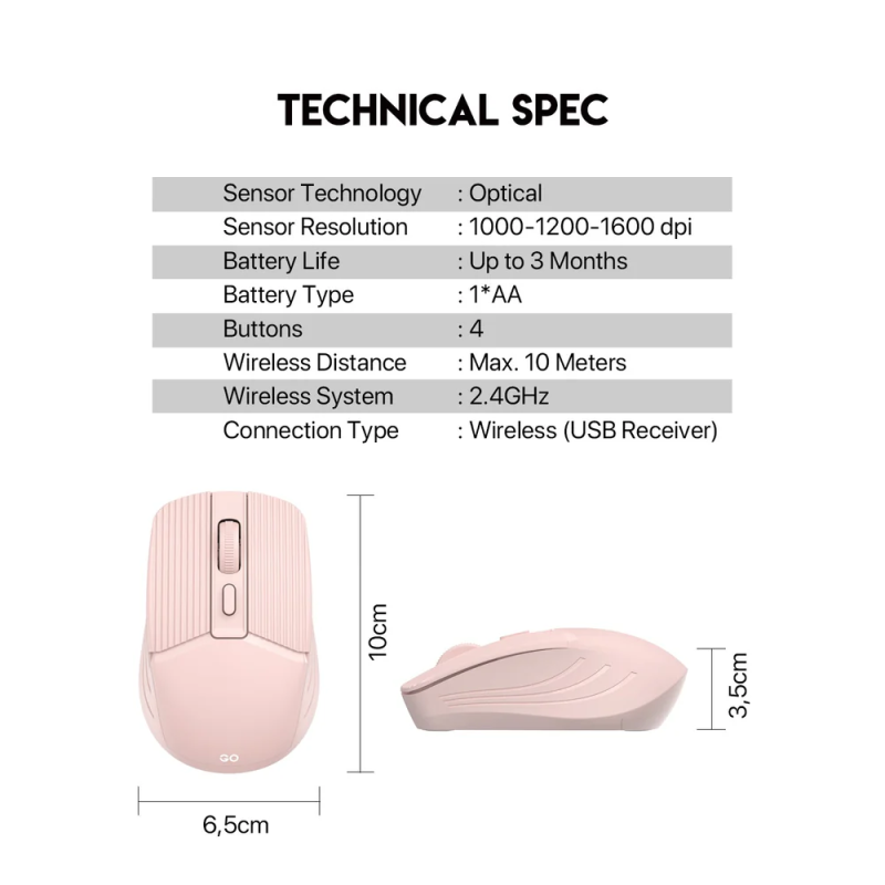 Fantech GO W605 Wireless Office Mouse – Comfortable & Efficient