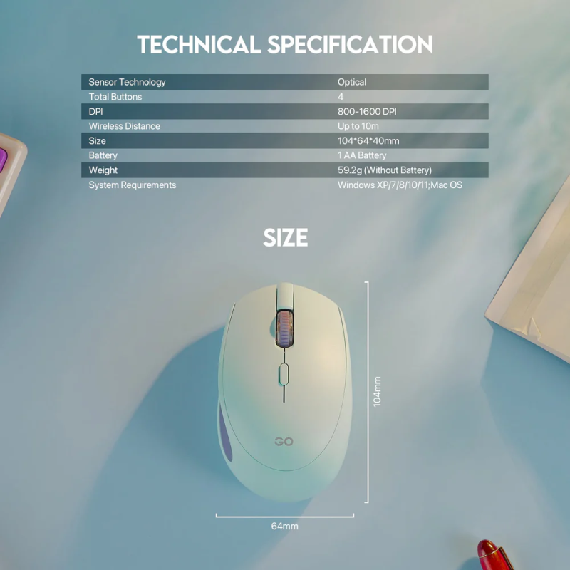 Fantech GO W193 Wireless Mouse – Compact, Reliable & Comfortable