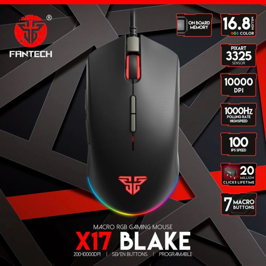 Fantech Blake X17 Macro RGB Gaming Mouse – Precision & Customizable