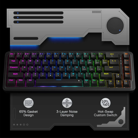 Redragon K709 65% Wired RGB Gaming Keyboard – Compact & Responsive