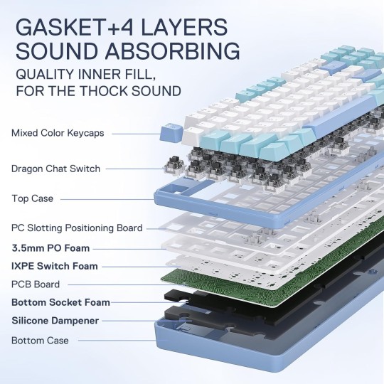 Redragon K707 80% Wired RGB Gaming Keyboard – Gasket Mount & Compact Design