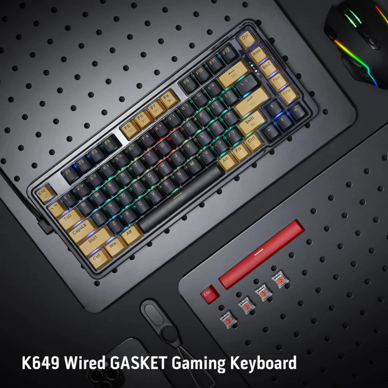 Redragon K649 78% Wired RGB Gaming Keyboard – Gasket Mount & Compact Design